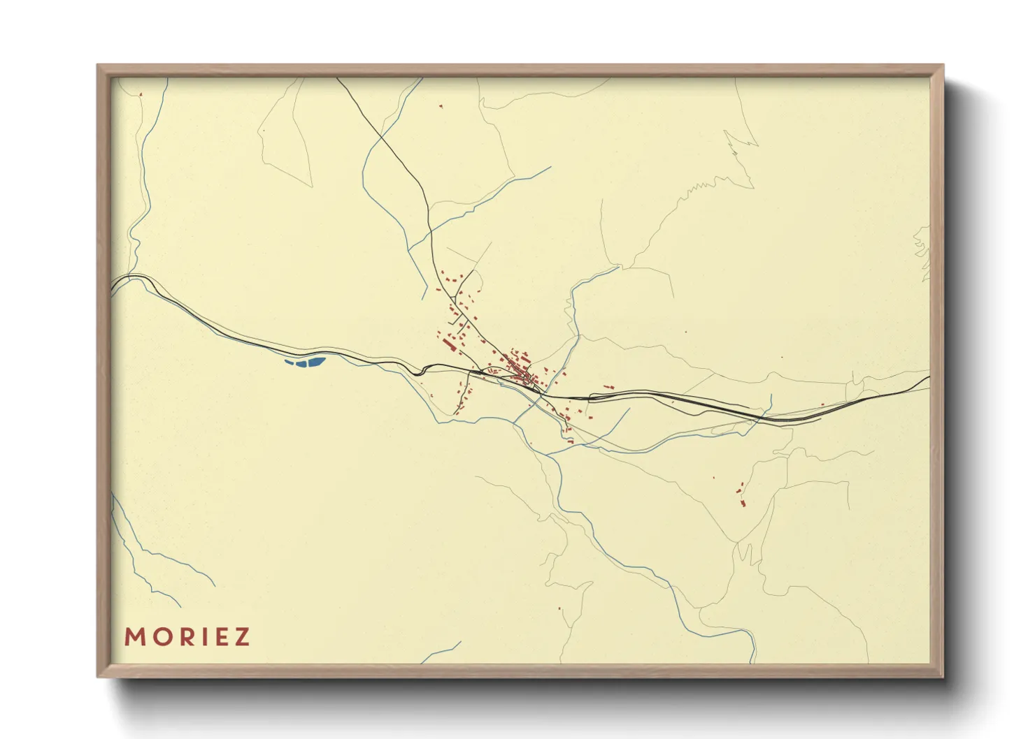 Une affiche de carte sur Moriez