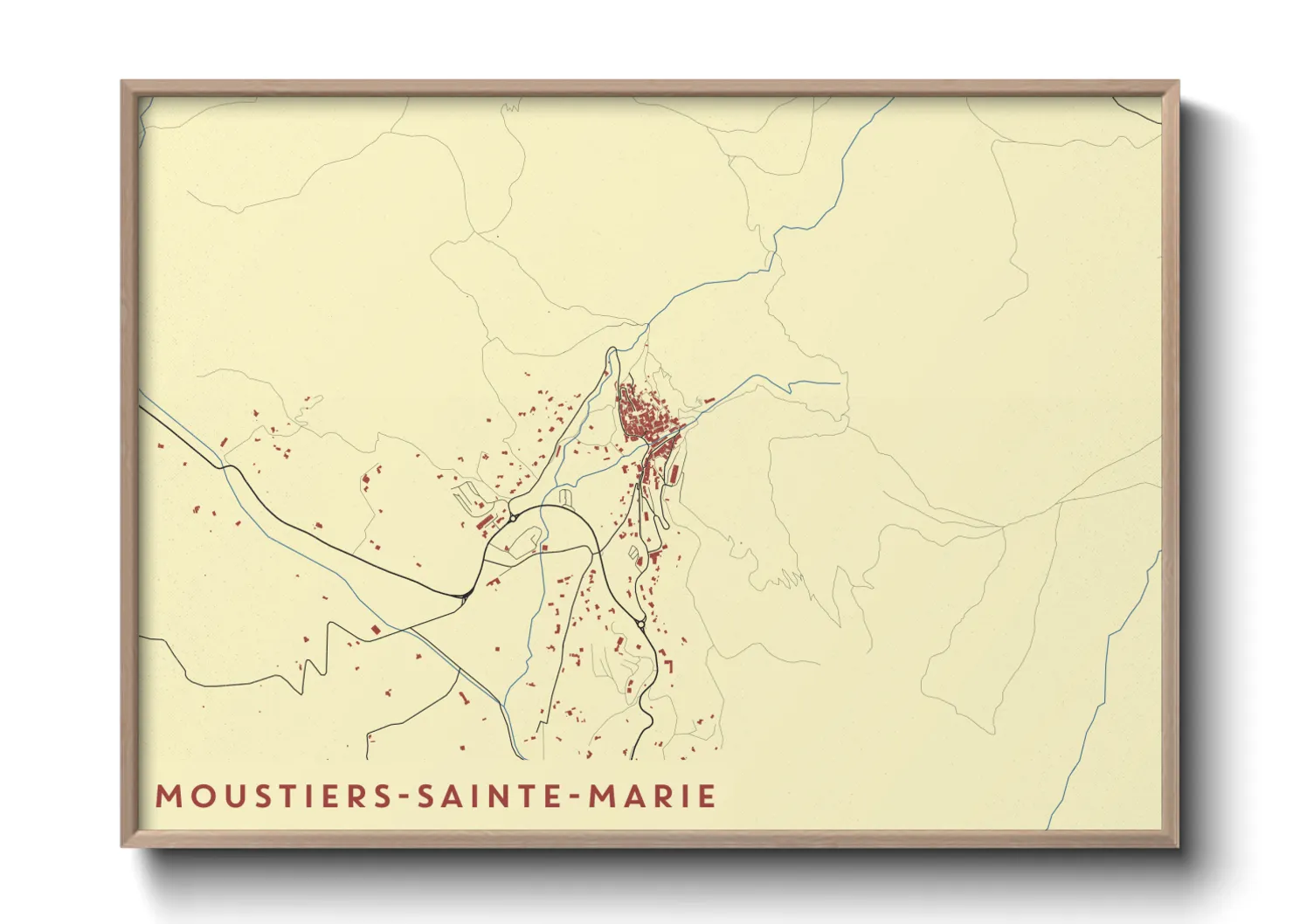 Une affiche de carte sur Moustiers-Sainte-Marie
