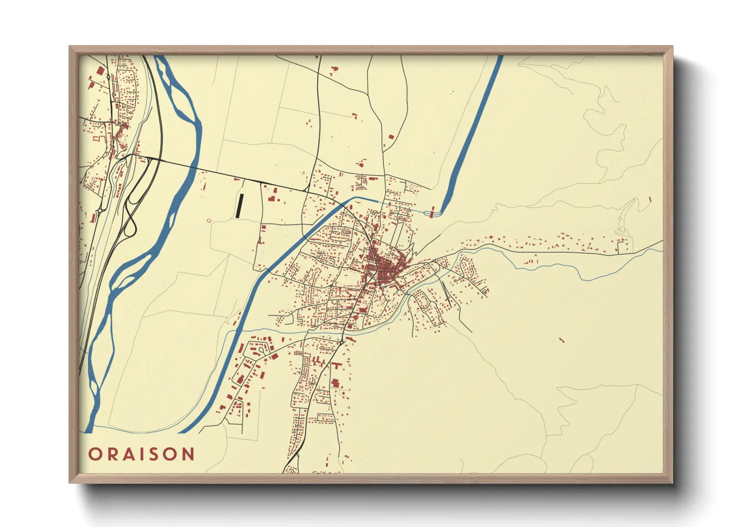 Une affiche de carte sur Oraison