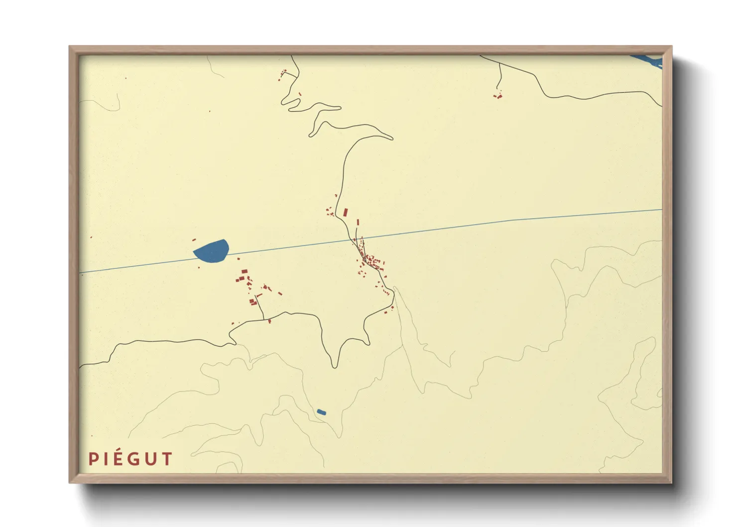 Une affiche de carte sur Piégut