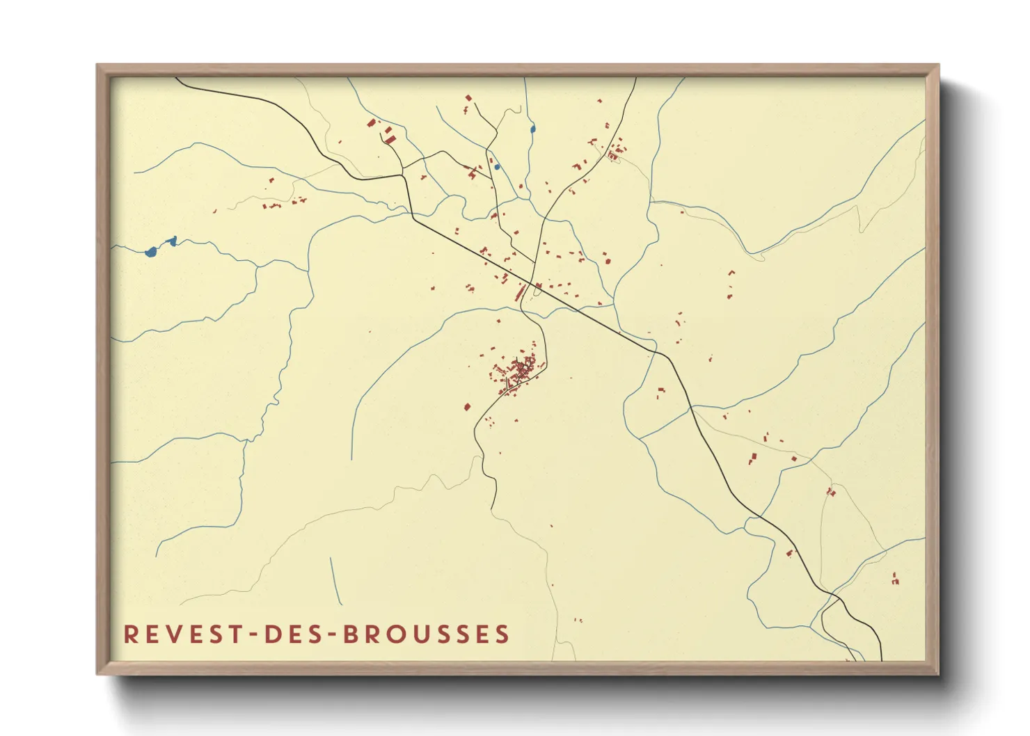 Une affiche de carte sur Revest-des-Brousses