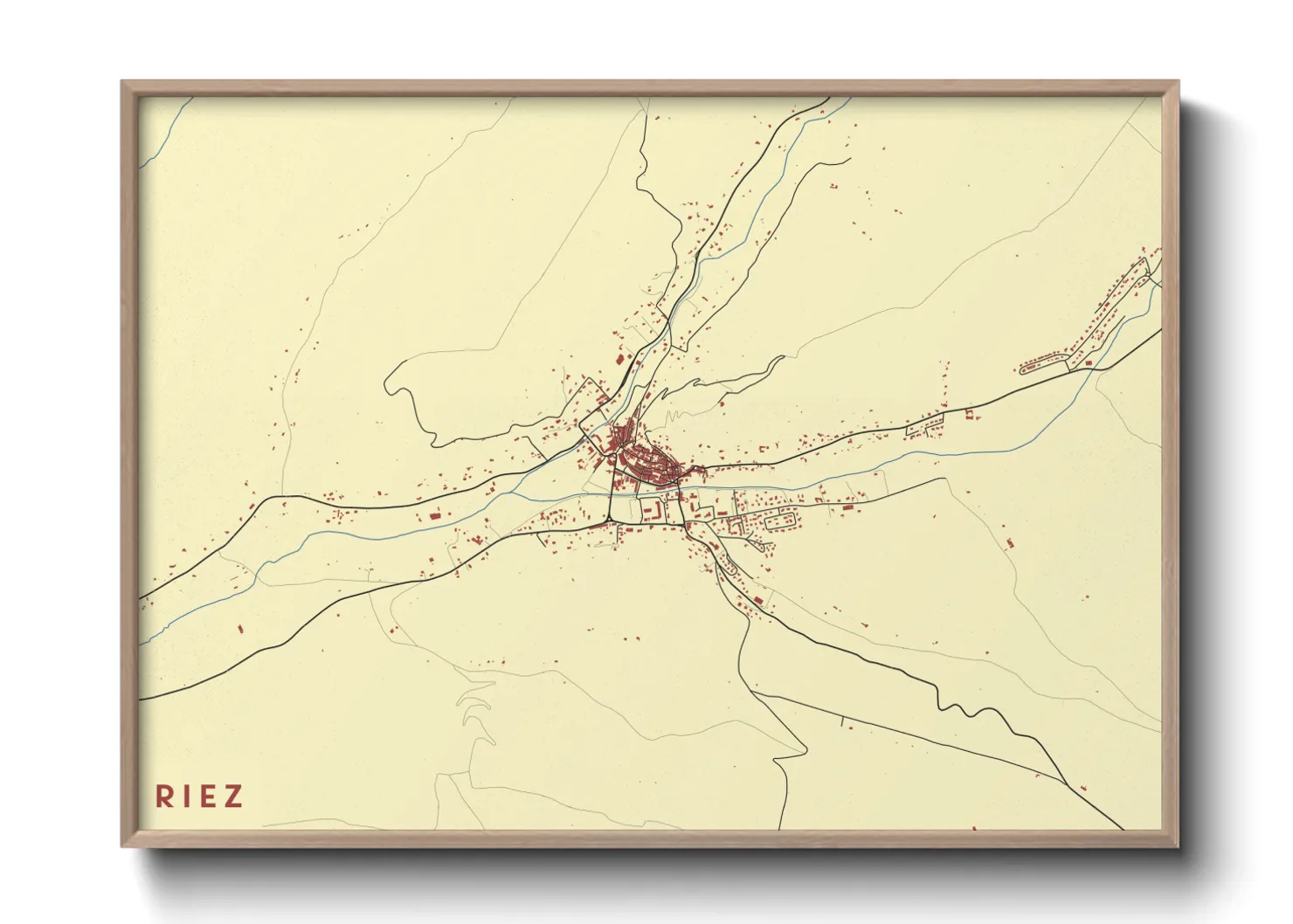 Une affiche de carte sur Riez