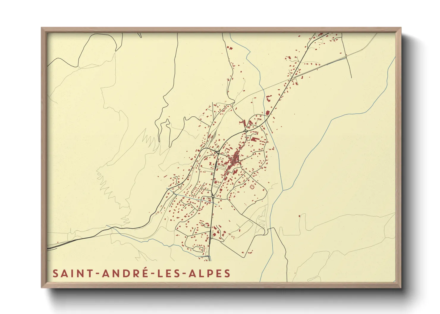 Une affiche de carte sur Saint-André-les-Alpes