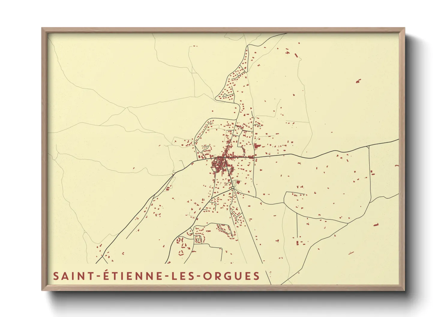 Une affiche de carte sur Saint-Étienne-les-Orgues