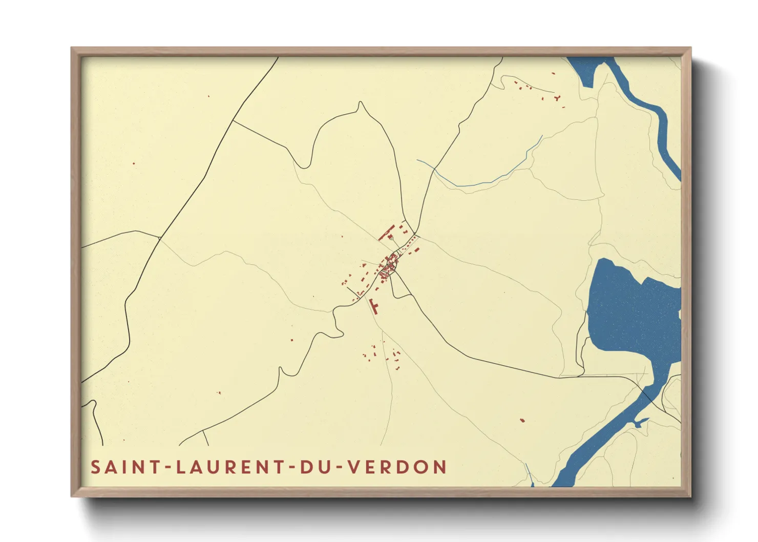 Une affiche de carte sur Saint-Laurent-du-Verdon