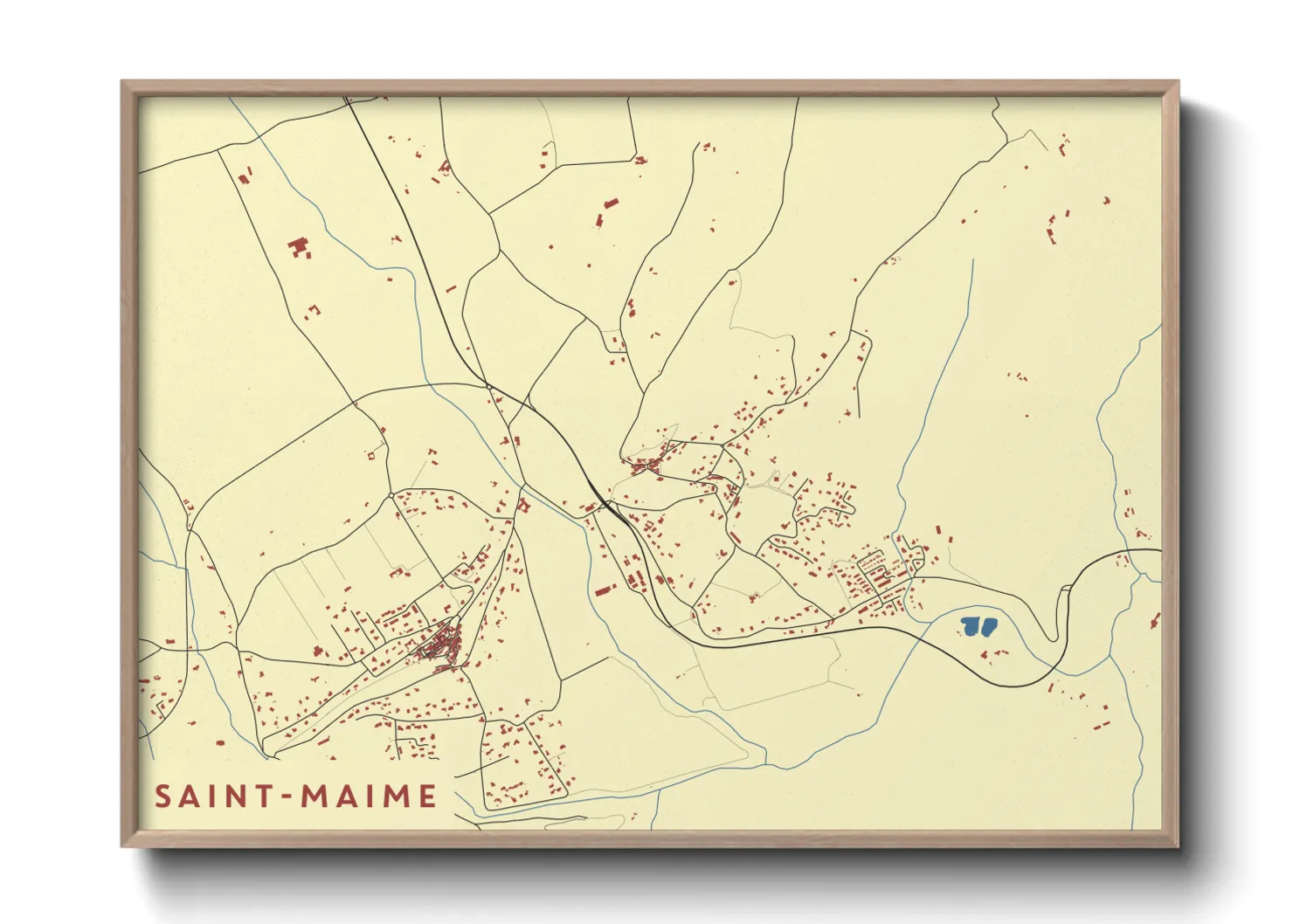Une affiche de carte sur Saint-Maime