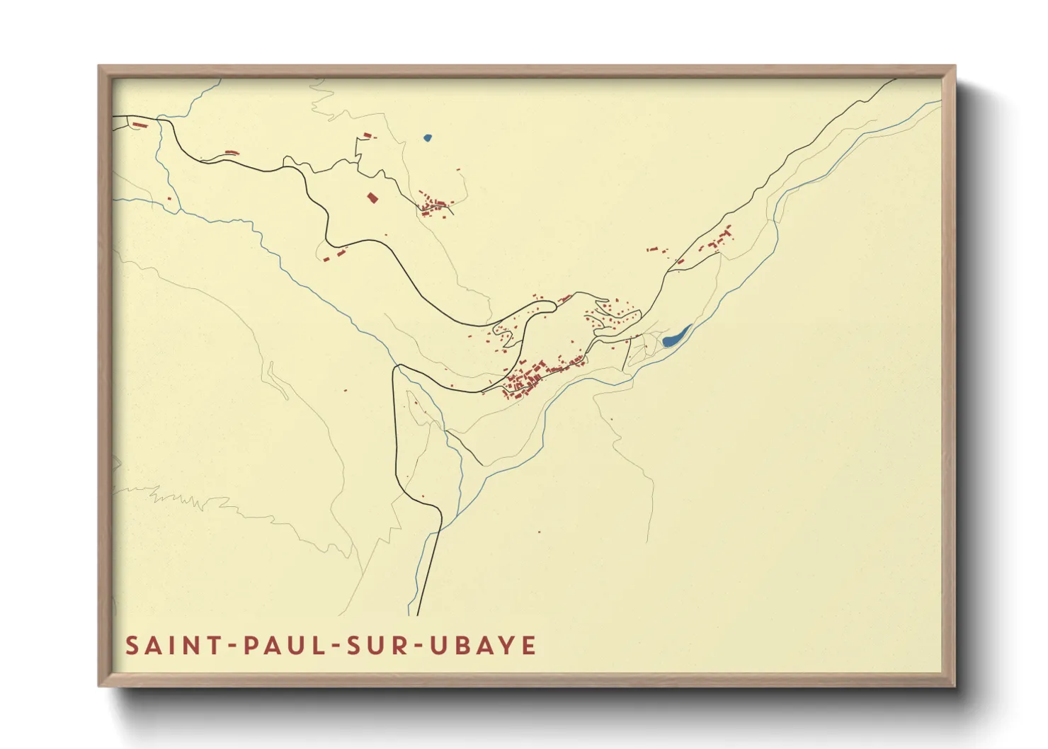 Une affiche de carte sur Saint-Paul-sur-Ubaye