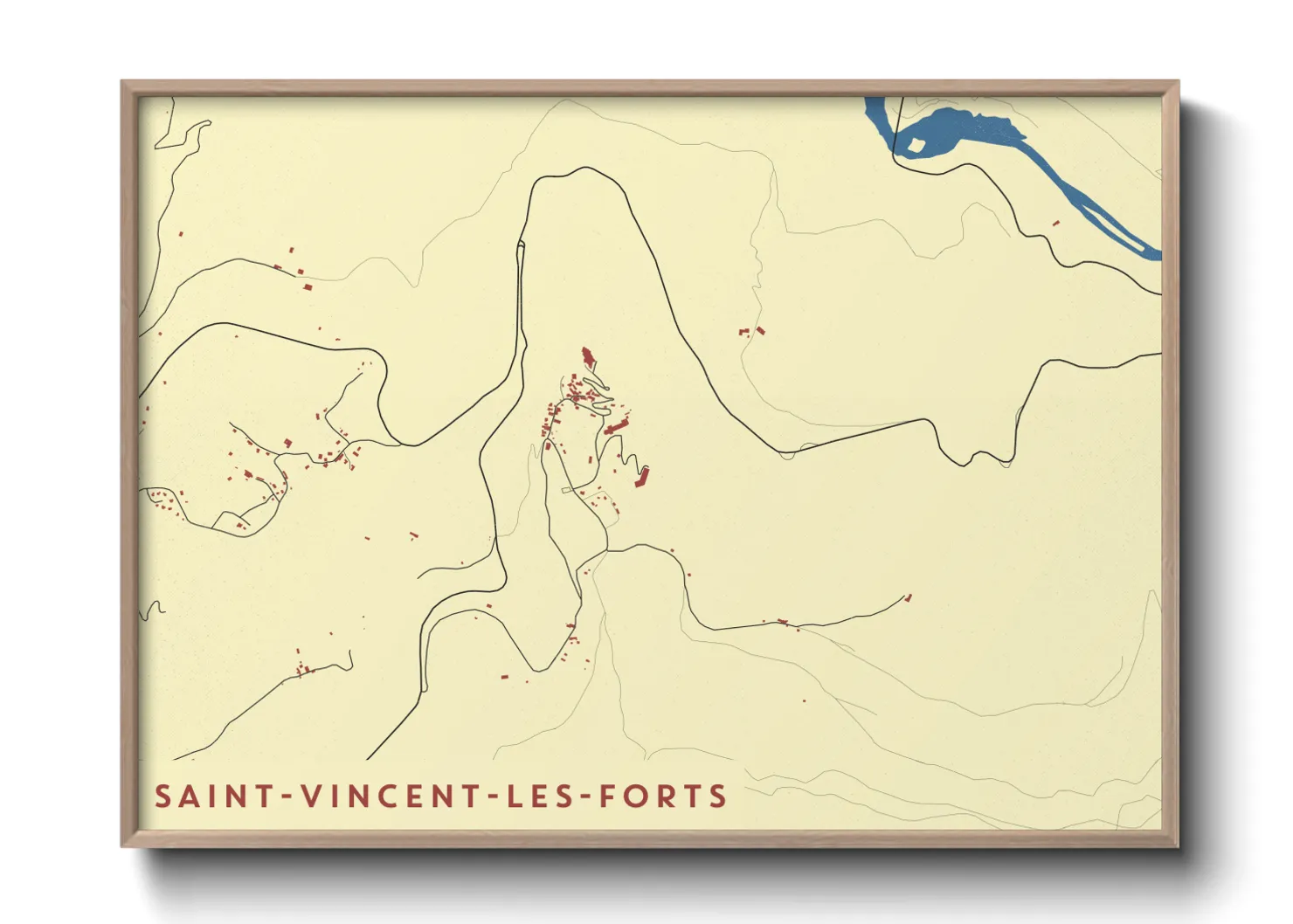 Une affiche de carte sur Saint-Vincent-les-Forts