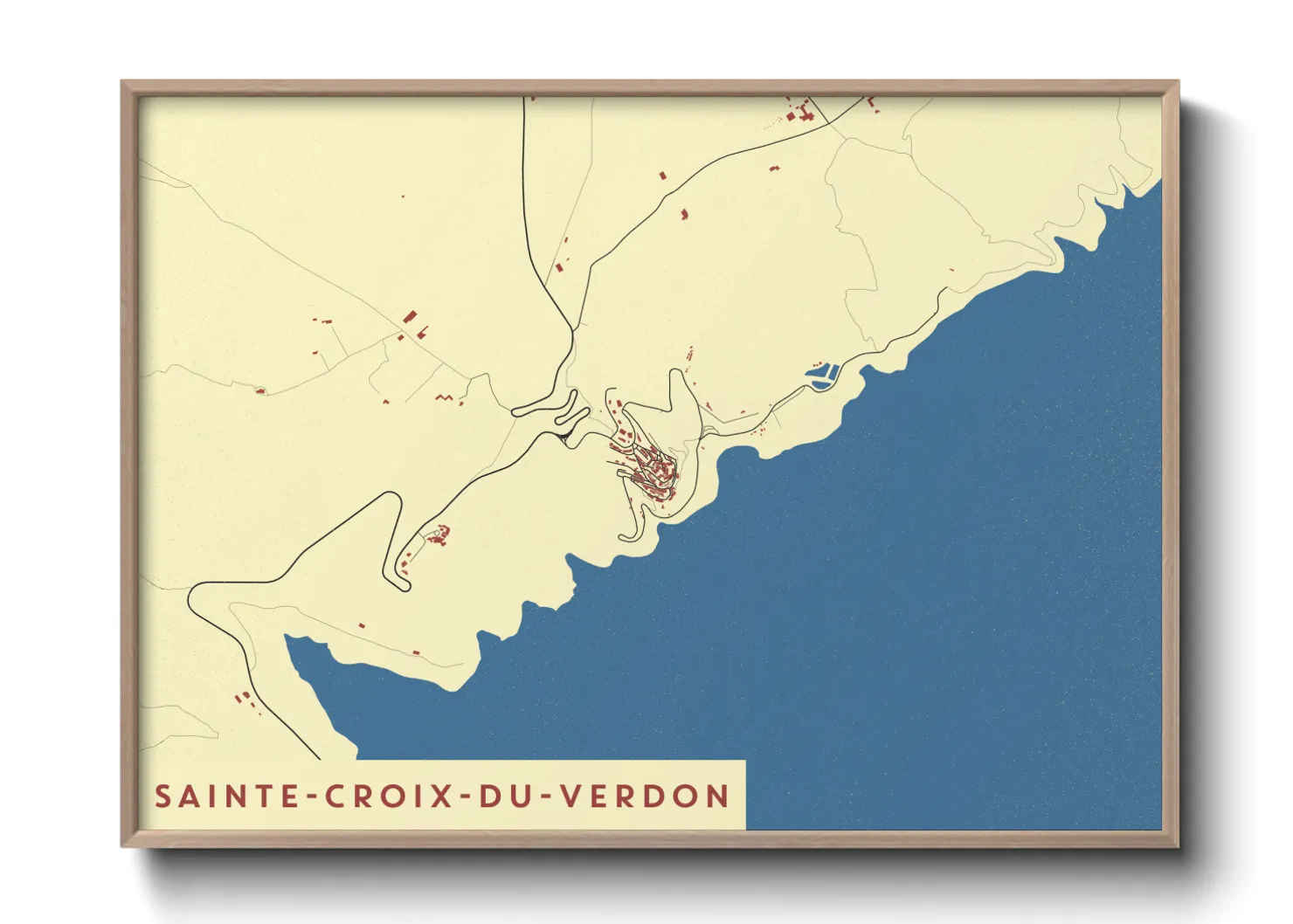 Une affiche de carte sur Sainte-Croix-du-Verdon