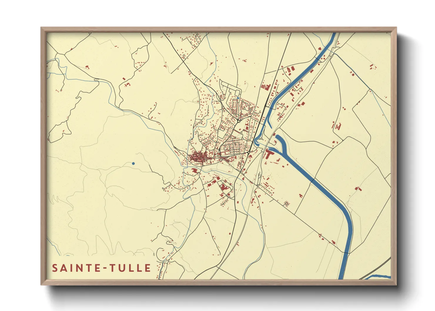 Une affiche de carte sur Sainte-Tulle