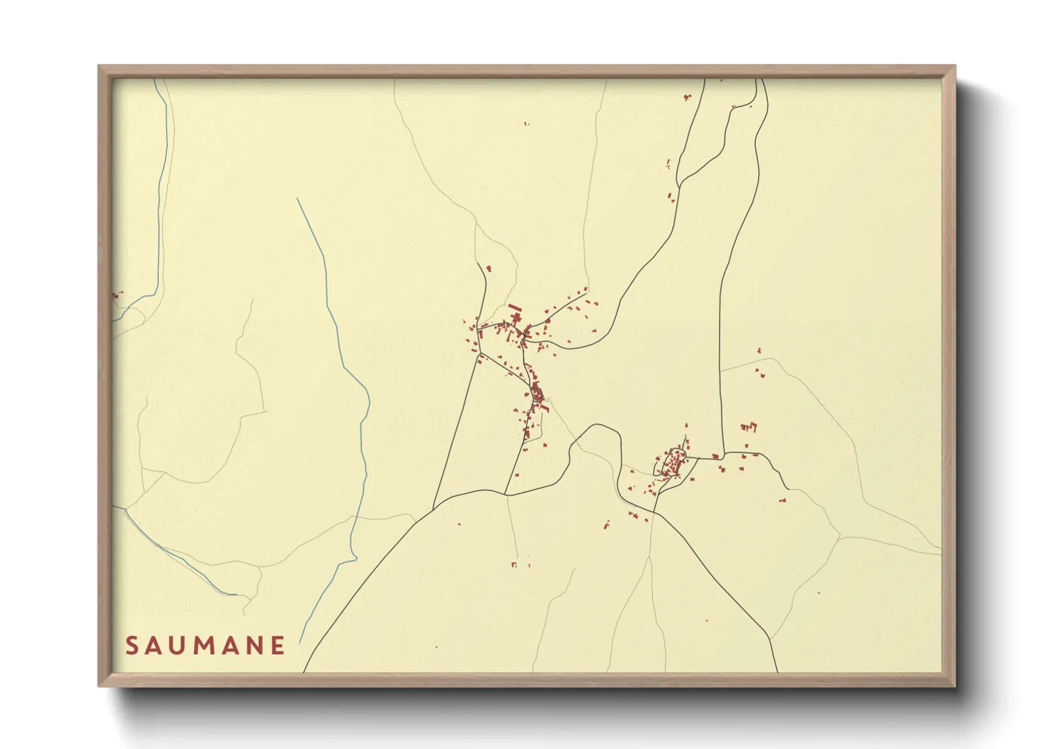 Une affiche de carte sur Saumane