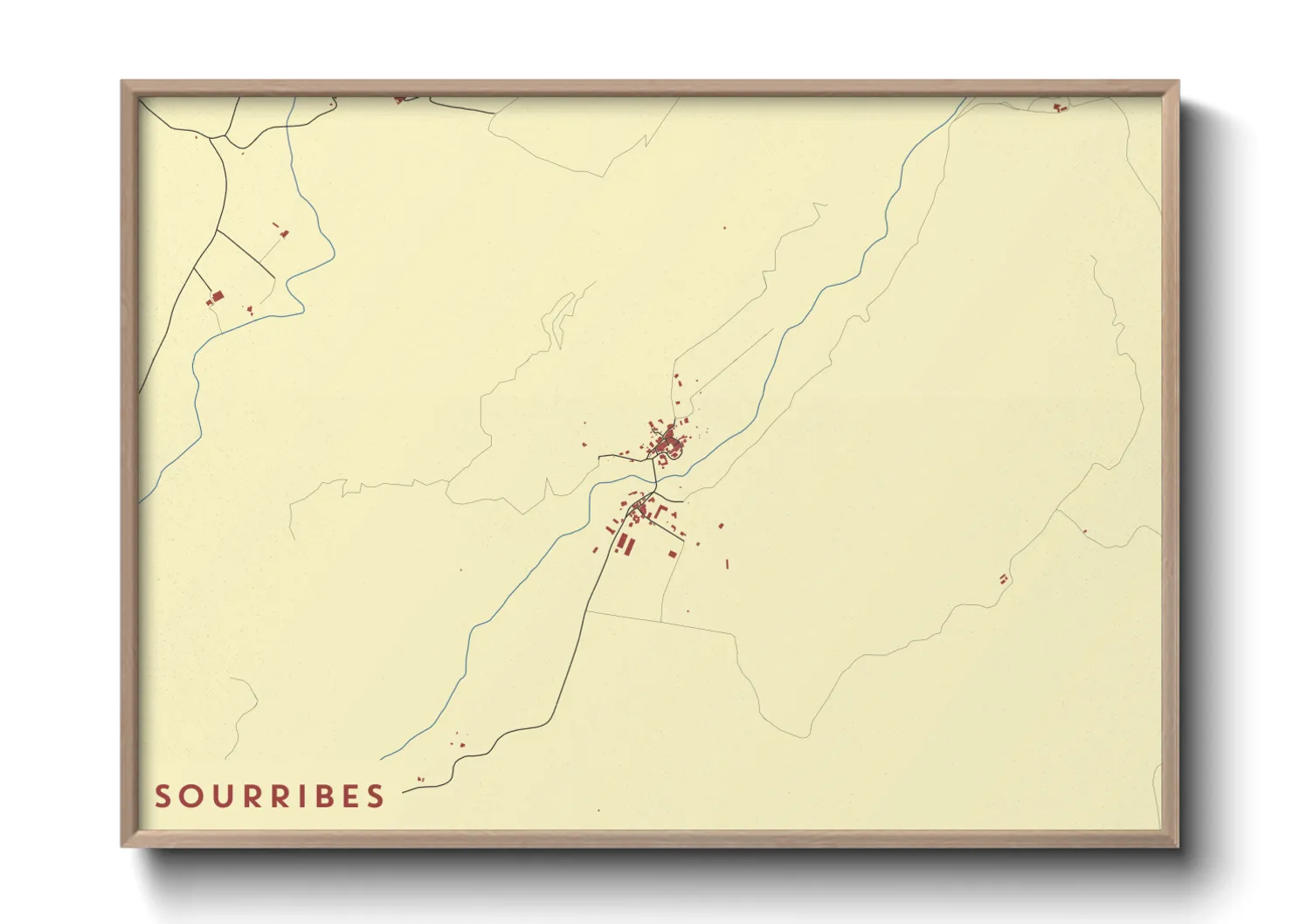 Une affiche de carte sur Sourribes