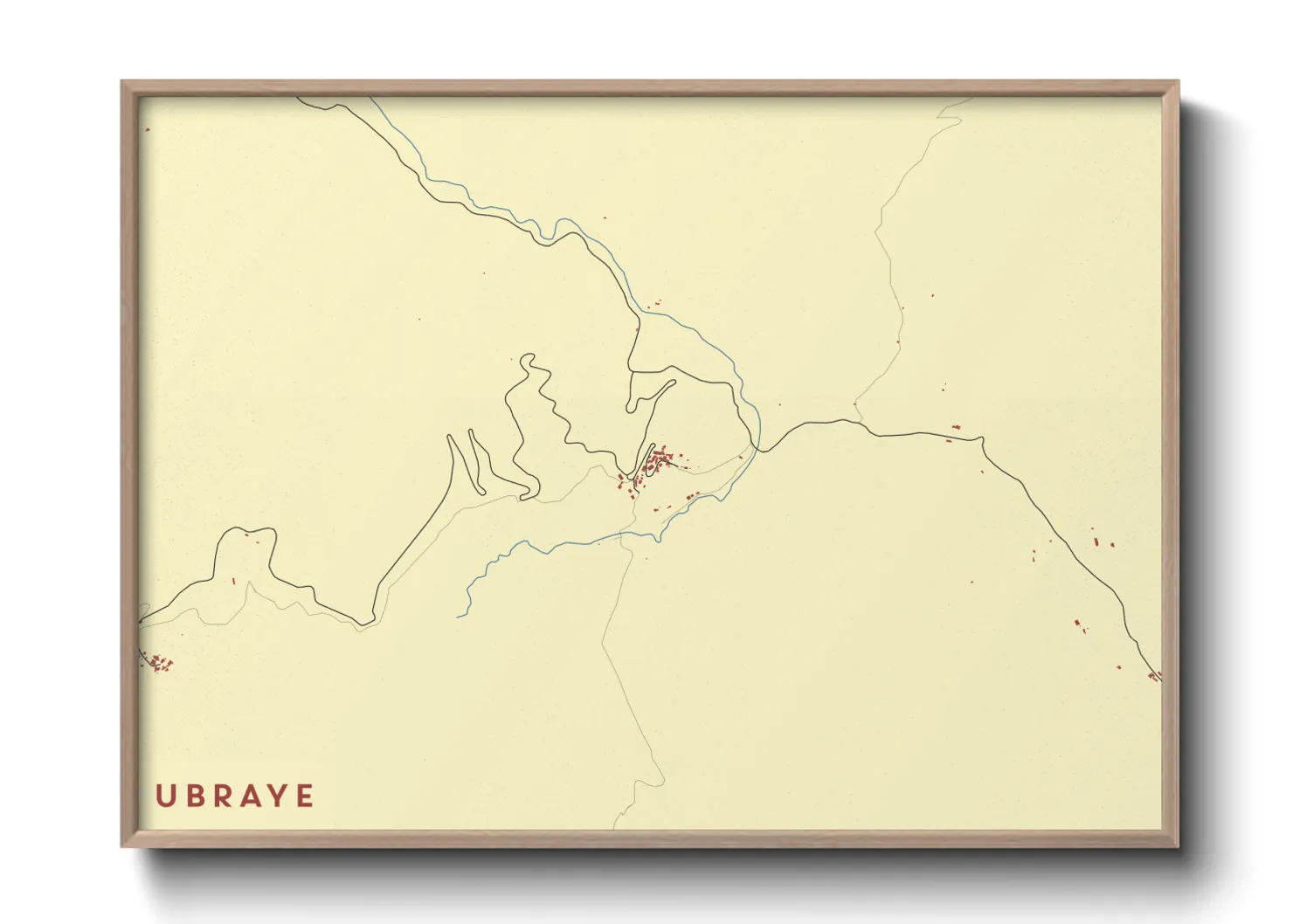Une affiche de carte sur Ubraye
