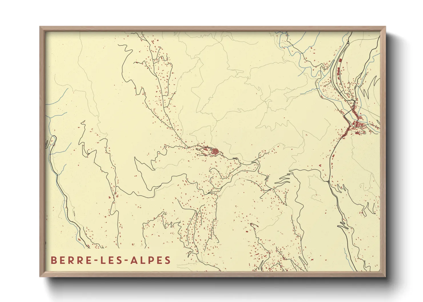 Une affiche de carte sur Berre-les-Alpes