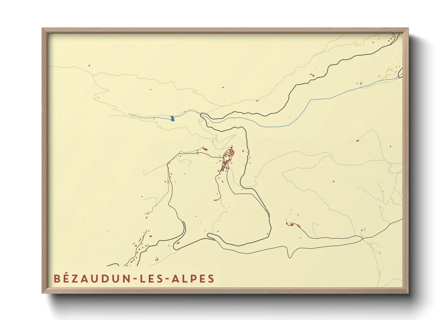 Une affiche de carte sur Bézaudun-les-Alpes