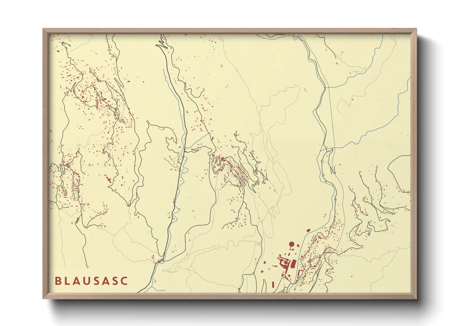 Une affiche de carte sur Blausasc