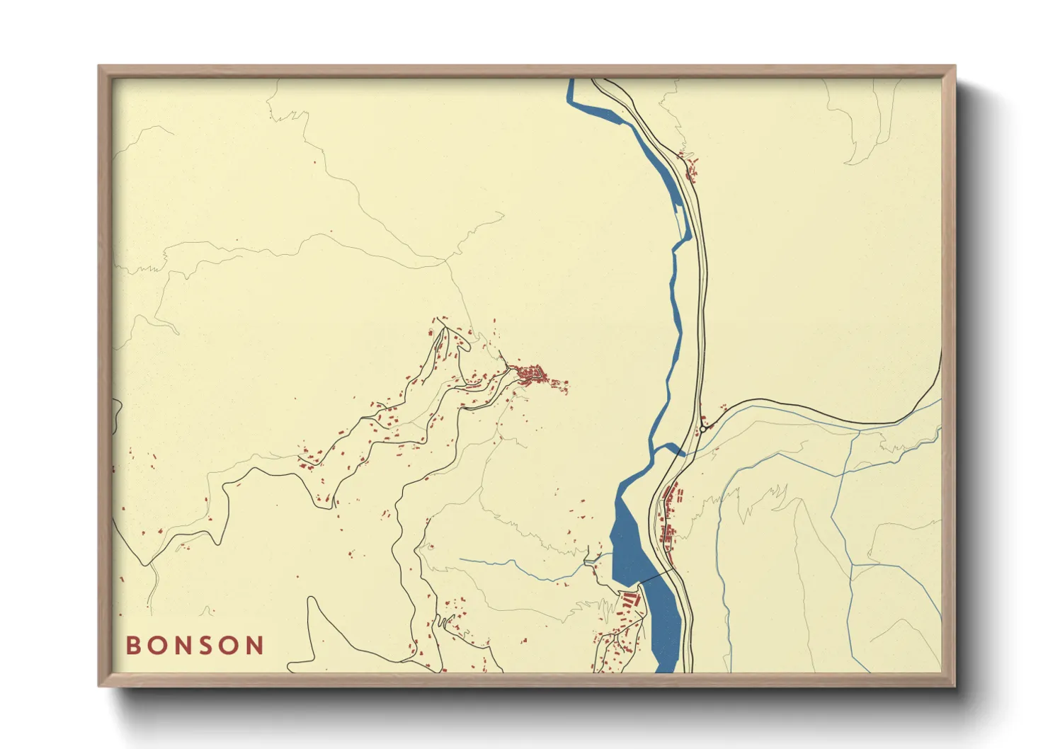 Une affiche de carte sur Bonson
