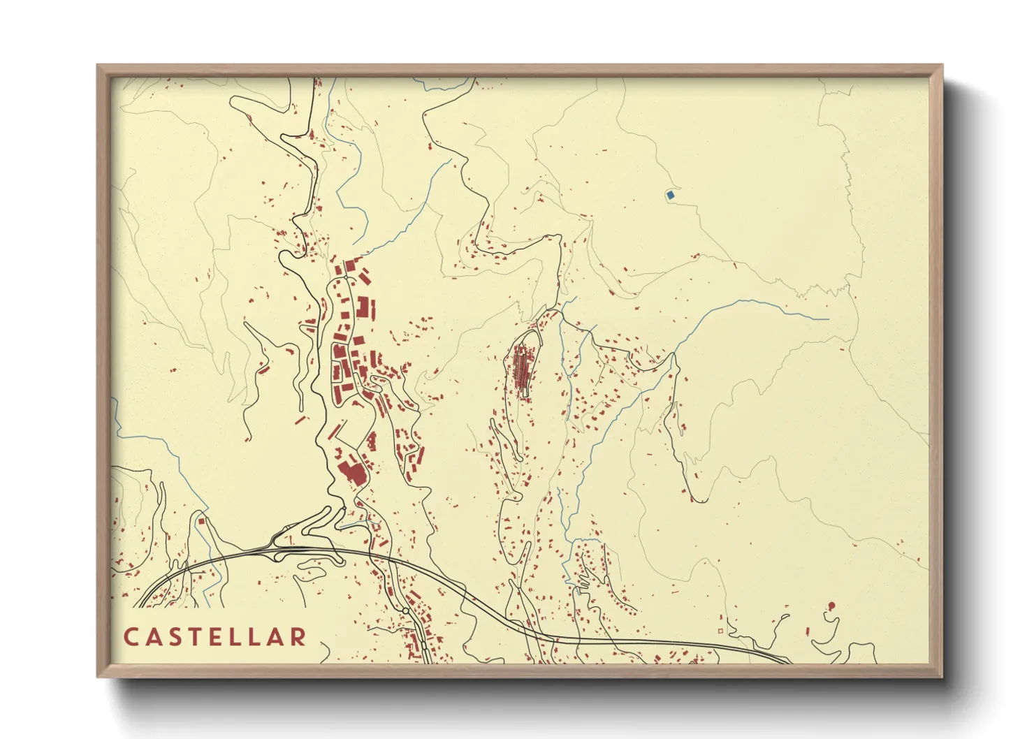 Une affiche de carte sur Castellar