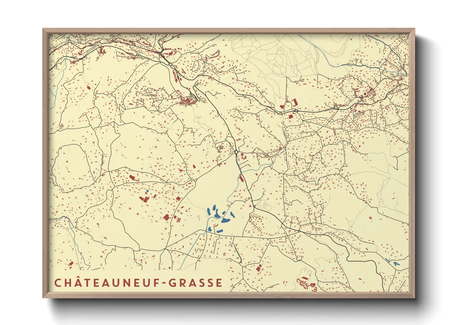 Une affiche de carte sur Châteauneuf-Grasse