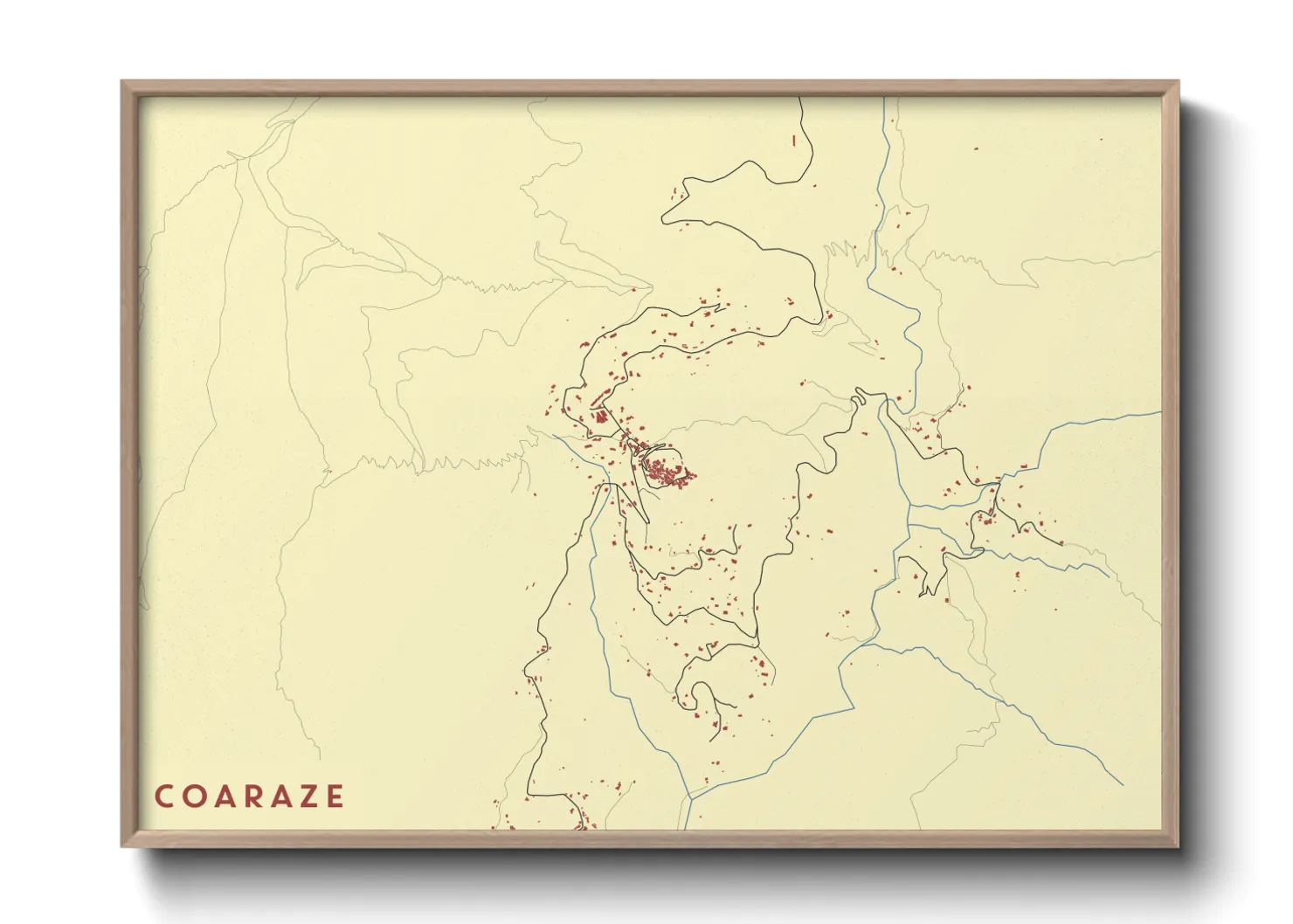 Une affiche de carte sur Coaraze