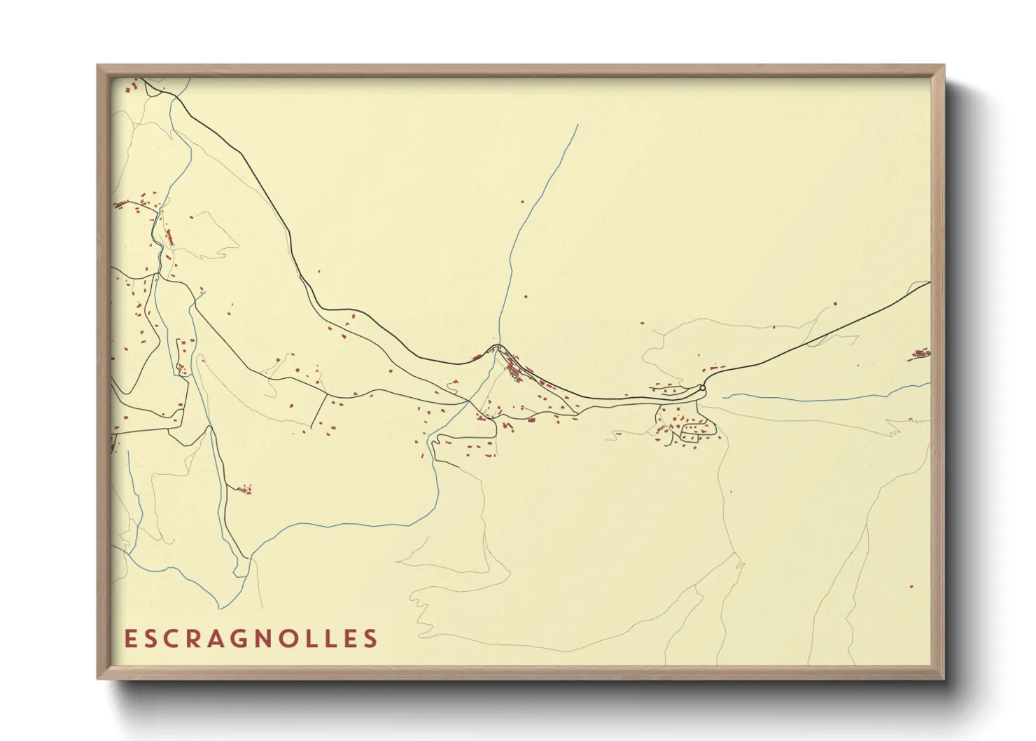 Une affiche de carte sur Escragnolles