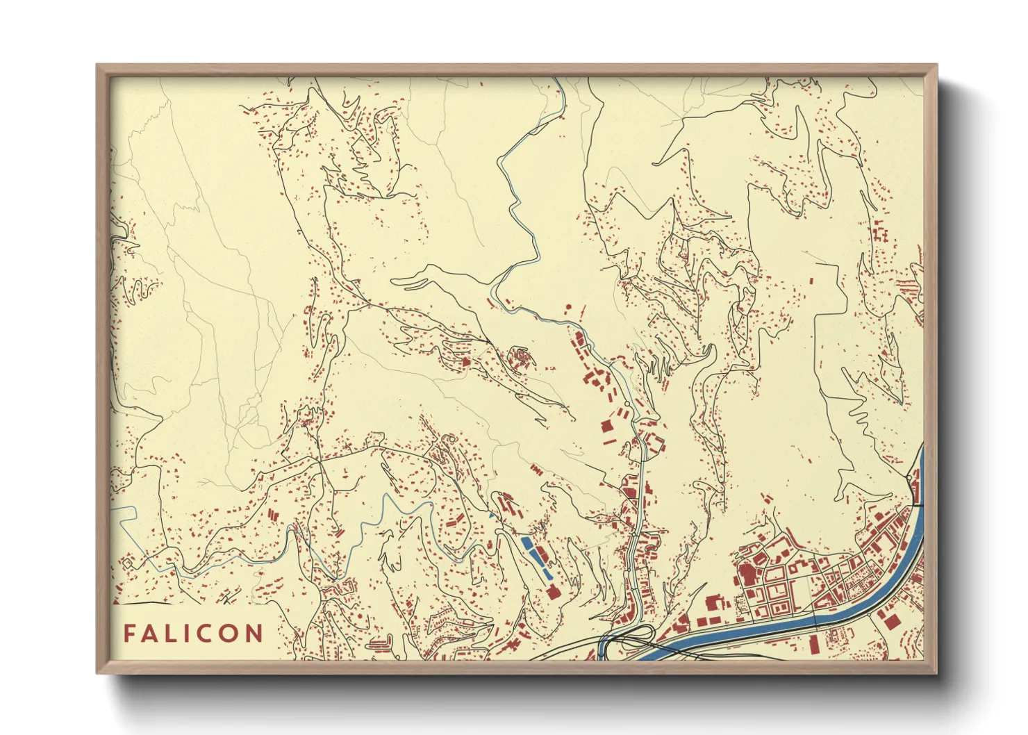 Une affiche de carte sur Falicon