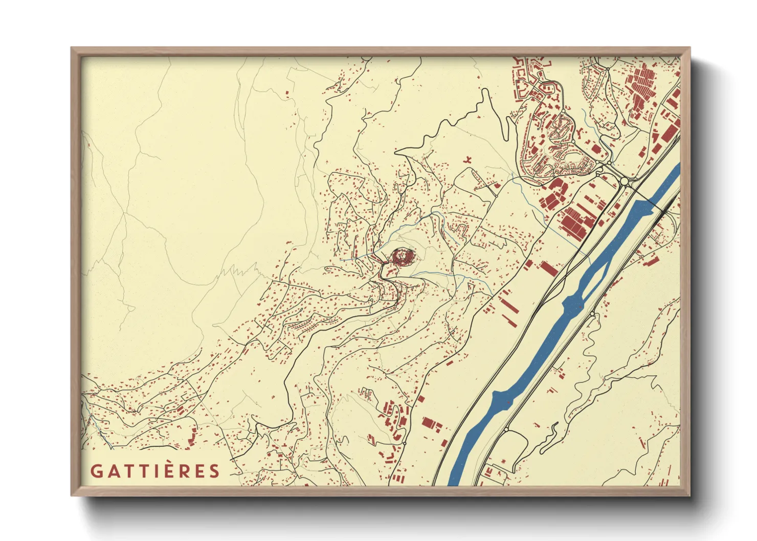 Une affiche de carte sur Gattières