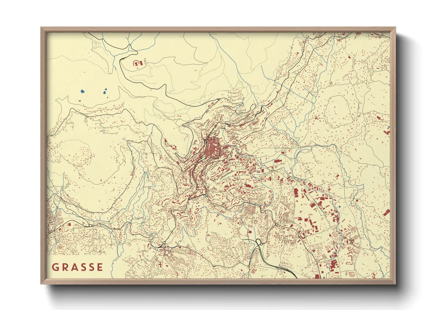 Une affiche de carte sur Grasse