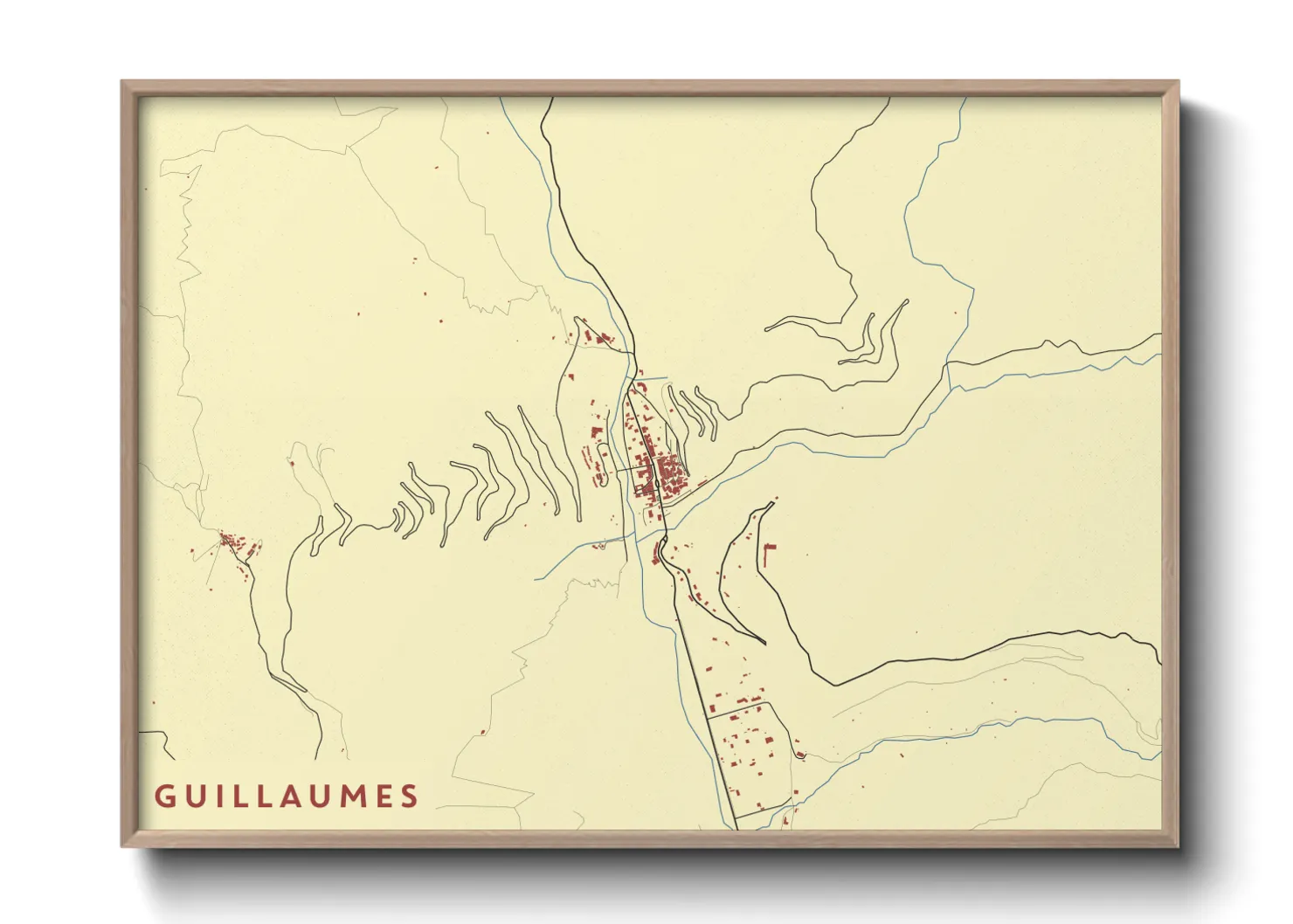 Une affiche de carte sur Guillaumes