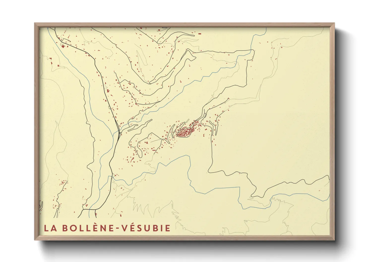Une affiche de carte sur La Bollène-Vésubie