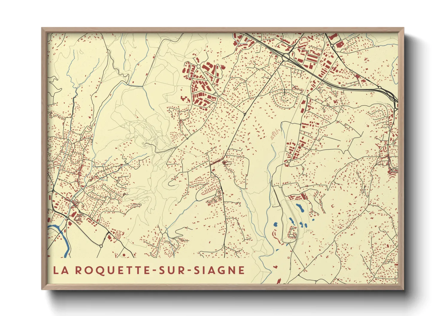 Une affiche de carte sur La Roquette-sur-Siagne