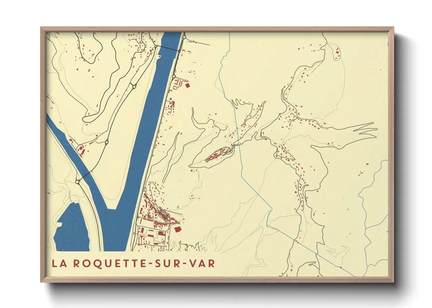 Une affiche de carte sur La Roquette-sur-Var