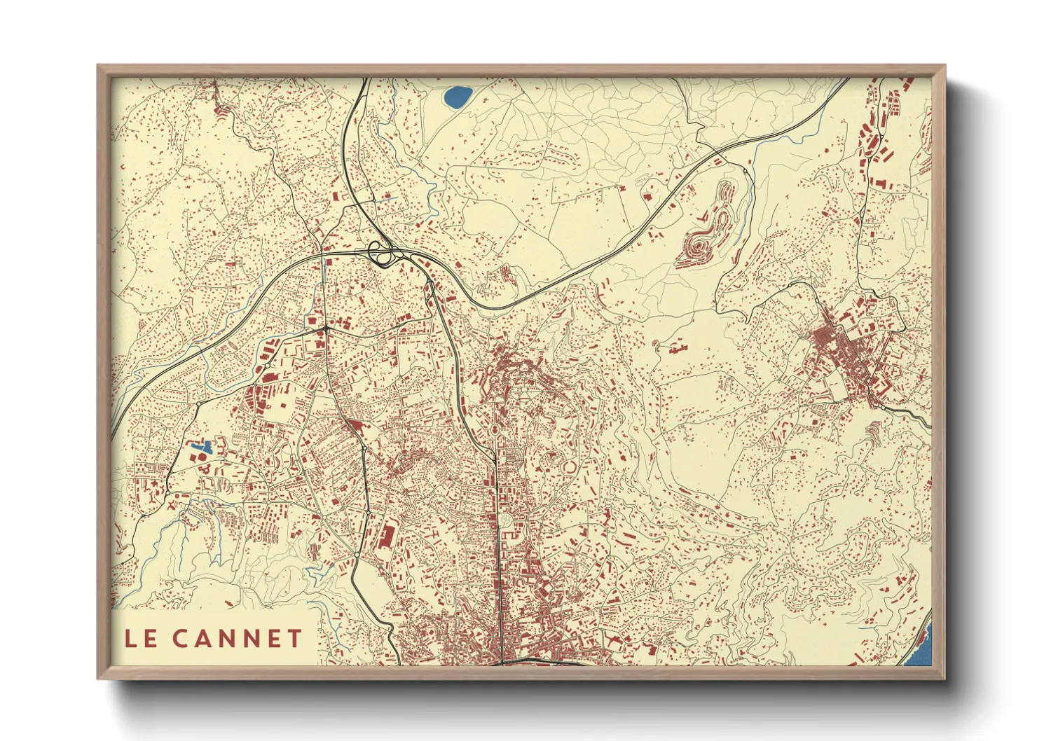 Une affiche de carte sur Le Cannet