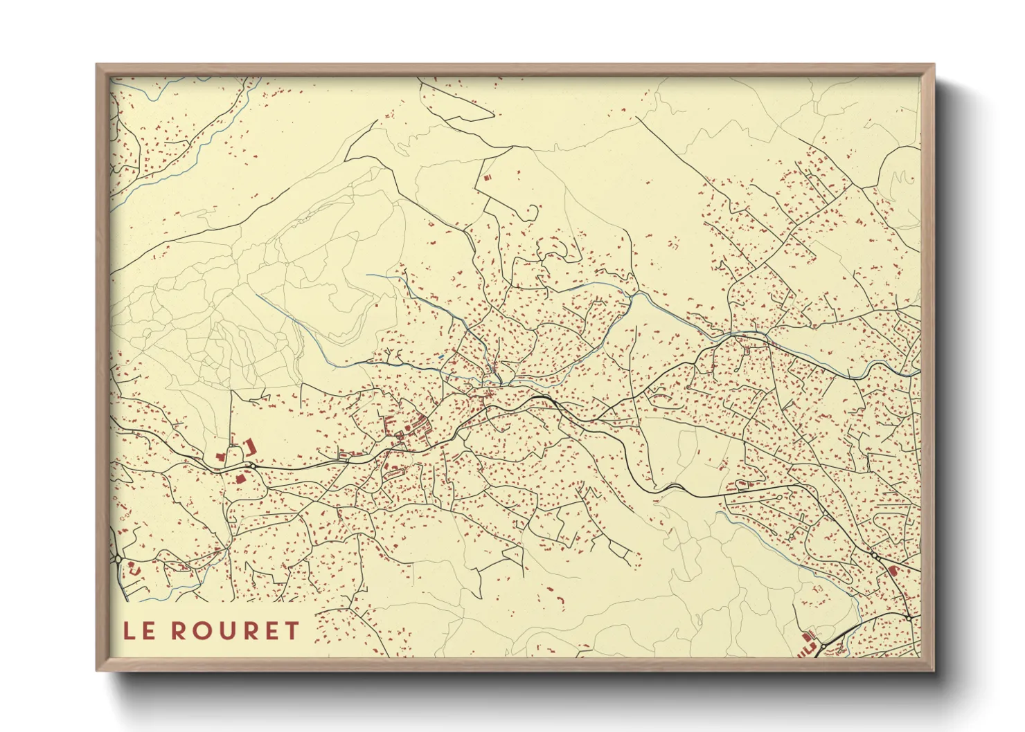 Une affiche de carte sur Le Rouret