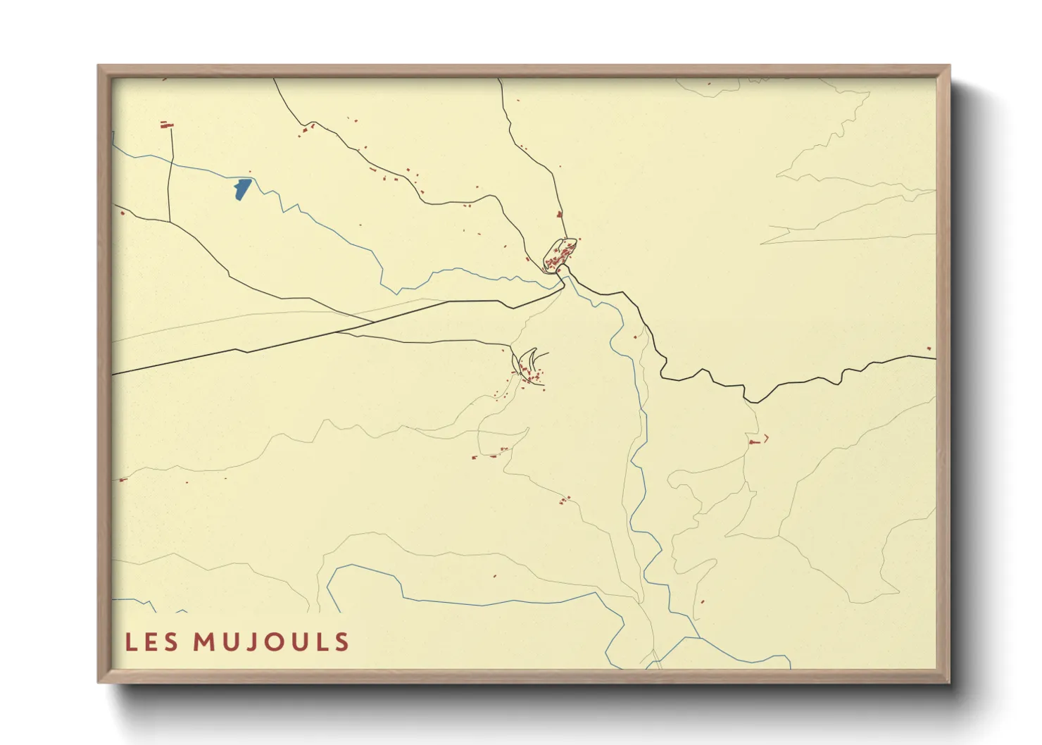 Une affiche de carte sur Les Mujouls