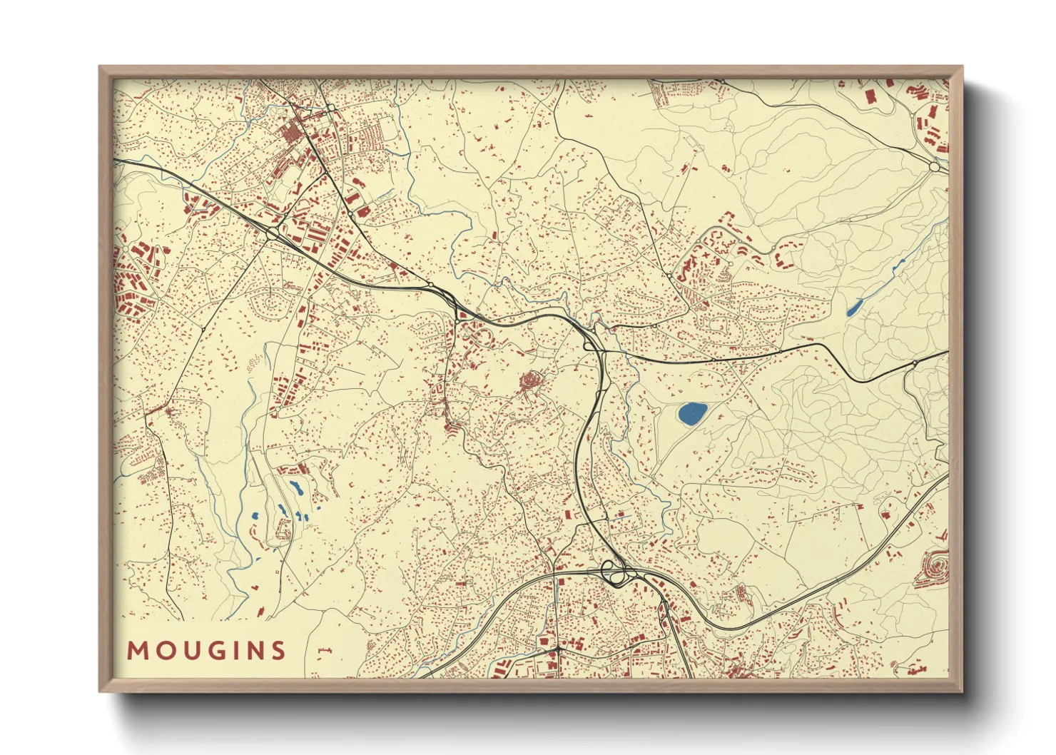 Une affiche de carte sur Mougins