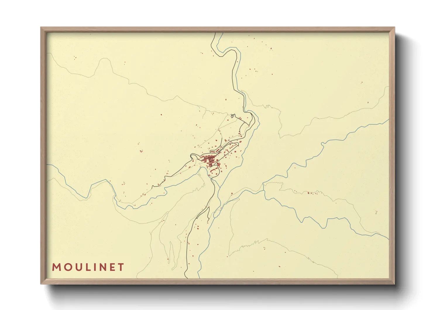 Une affiche de carte sur Moulinet