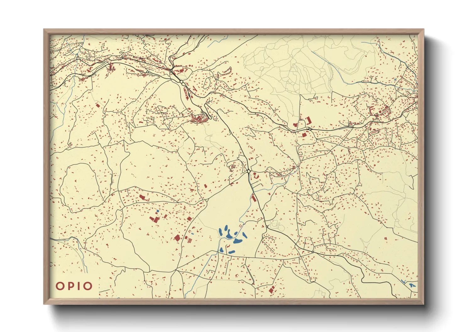 Une affiche de carte sur Opio