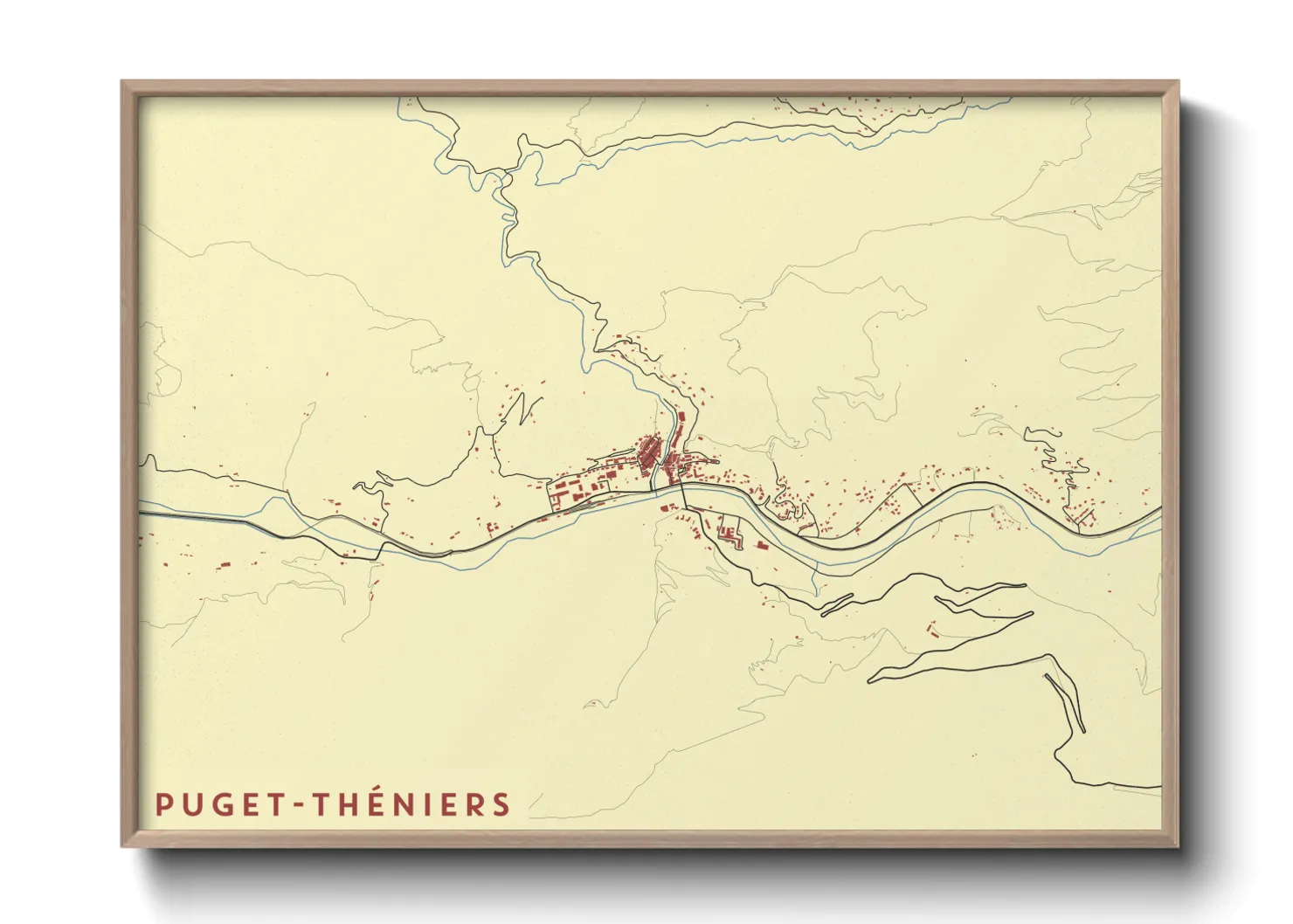 Une affiche de carte sur Puget-Théniers