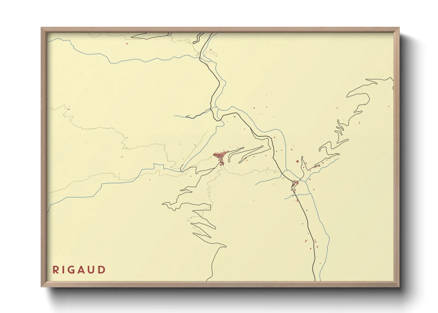 Une affiche de carte sur Rigaud