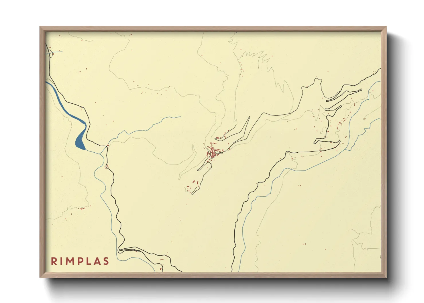 Une affiche de carte sur Rimplas
