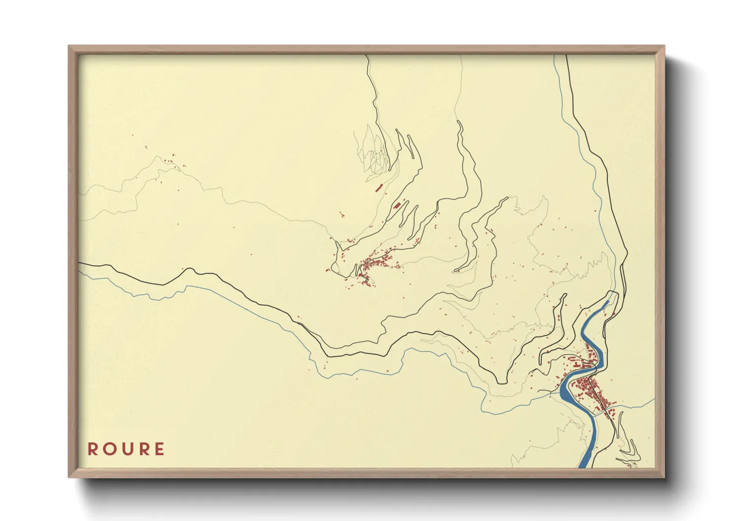Une affiche de carte sur Roure