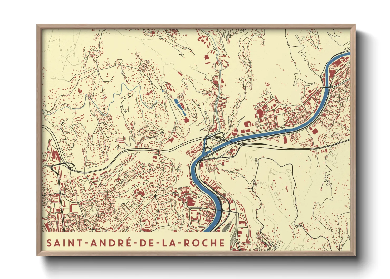 Une affiche de carte sur Saint-André-de-la-Roche