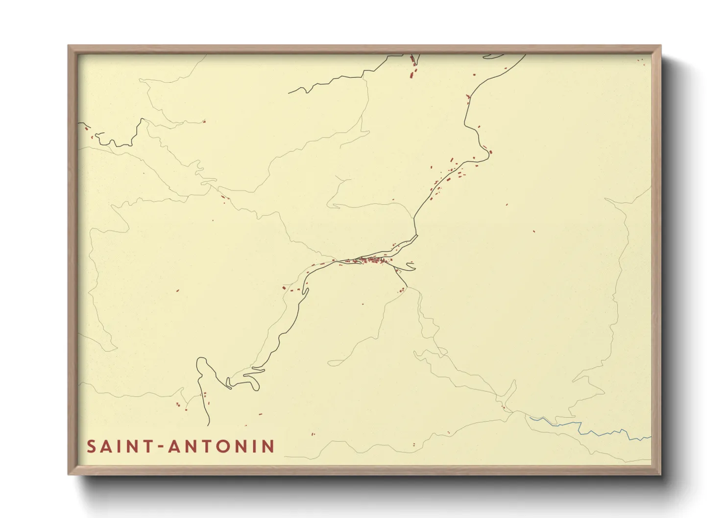 Une affiche de carte sur Saint-Antonin