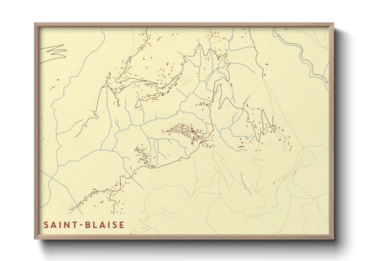 Une affiche de carte sur Saint-Blaise