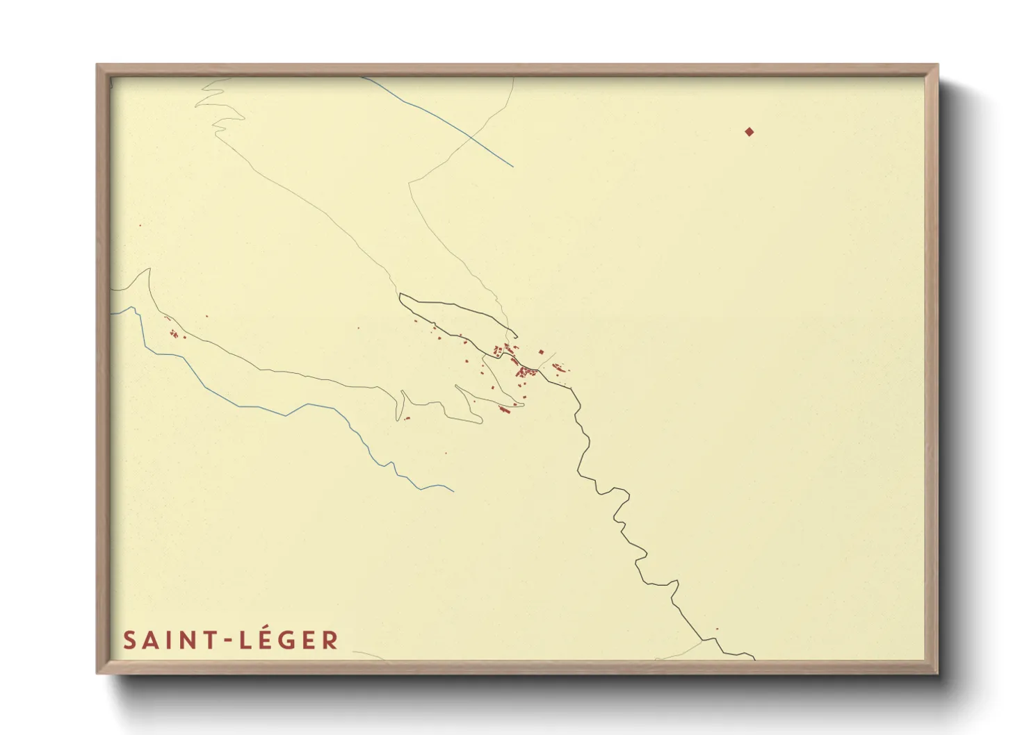 Une affiche de carte sur Saint-Léger