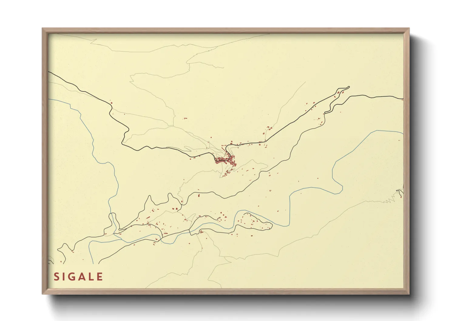 Une affiche de carte sur Sigale