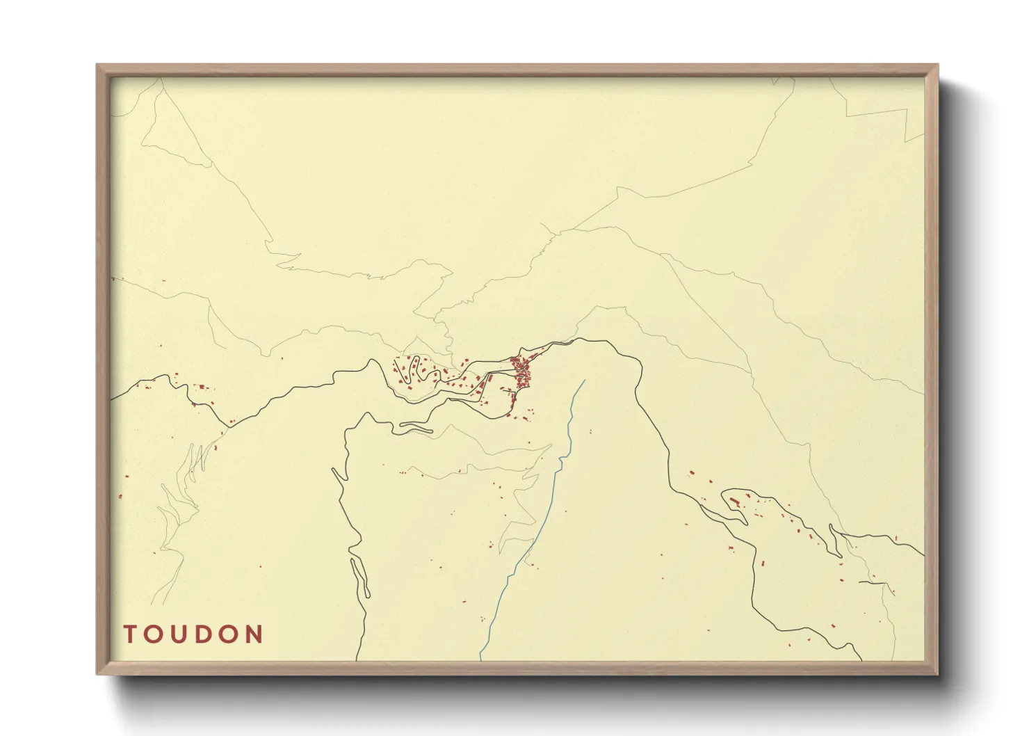 Une affiche de carte sur Toudon