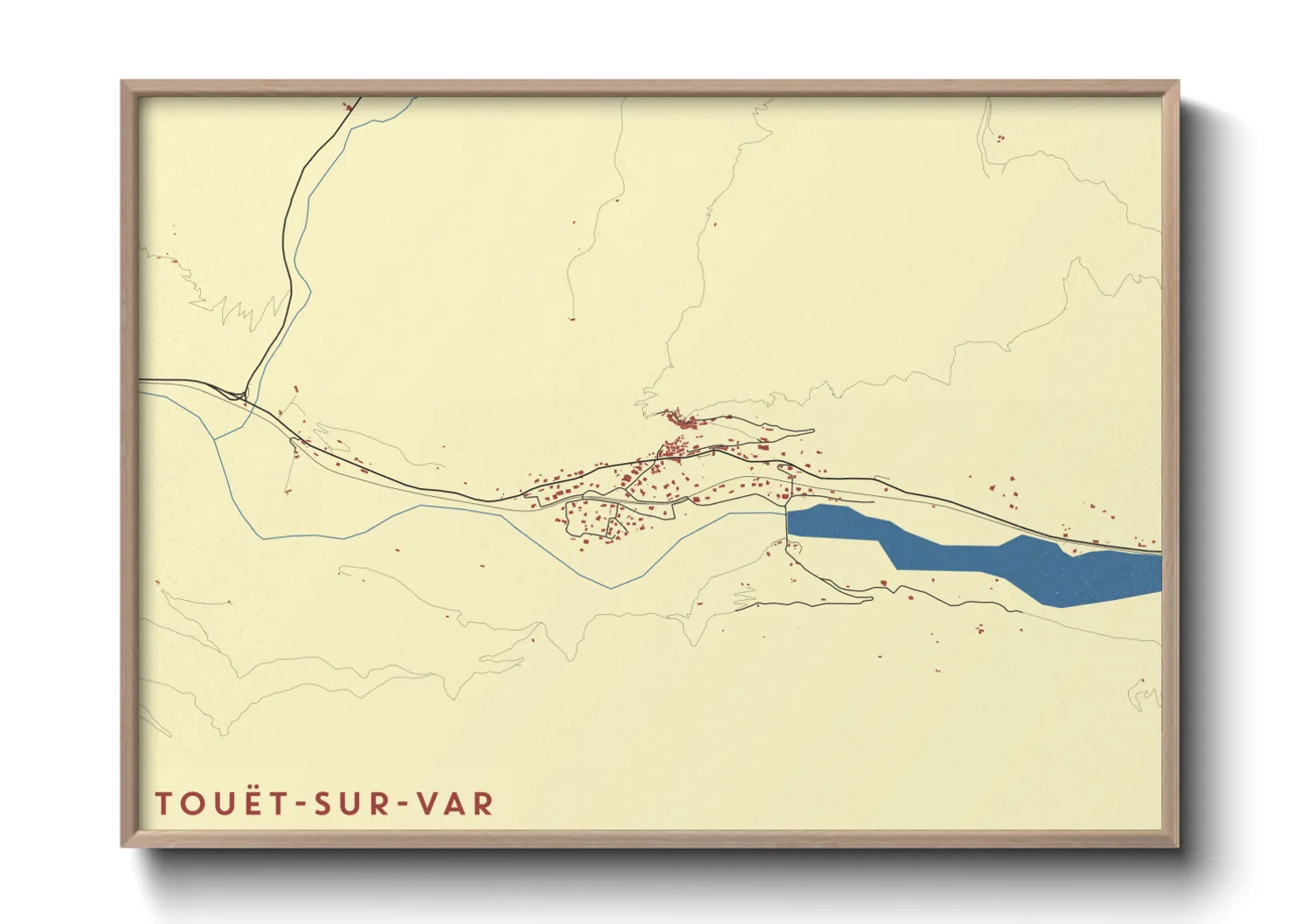 Une affiche de carte sur Touët-sur-Var