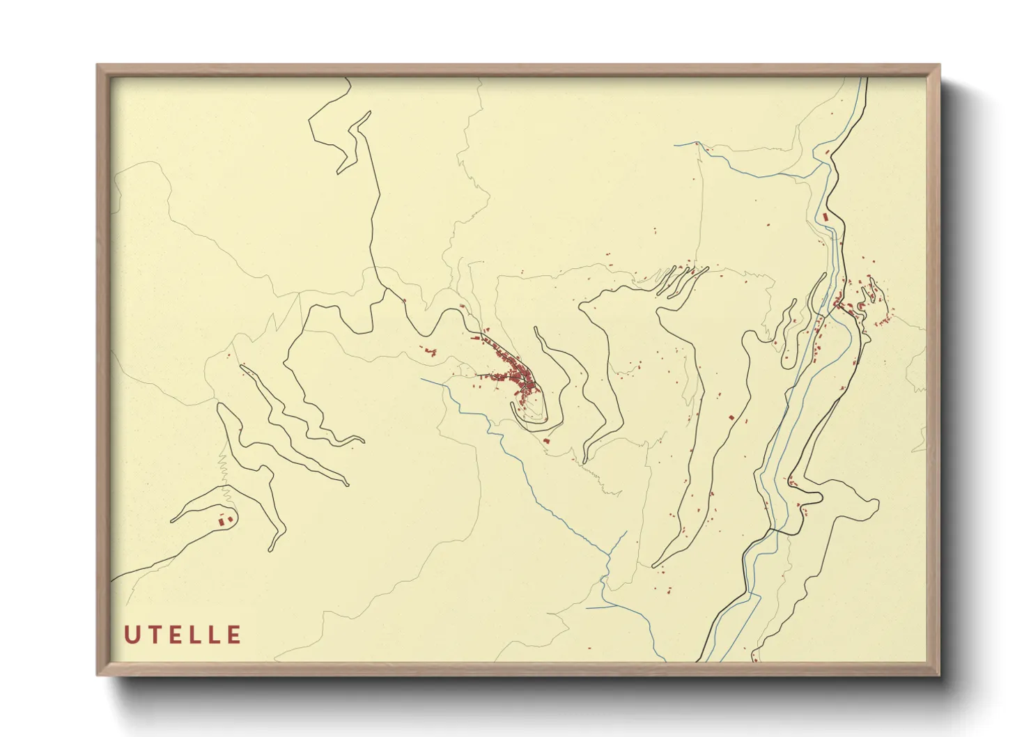 Une affiche de carte sur Utelle